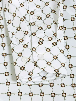 Wam Denim Alicante White Floral Print Overhemd Lange Mouw| Overhemd Lange Mouwen