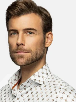 Wam Denim Alicante White Floral Print Overhemd Lange Mouw| Overhemd Lange Mouwen