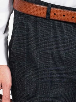 Wam Denim Amalfi Glen Check Slim Fit Navy Suit Pantalon| Pantalons