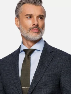 Wam Denim Amalfi Glen Check Wide Lapel Navy Suit Colbert| Colberts