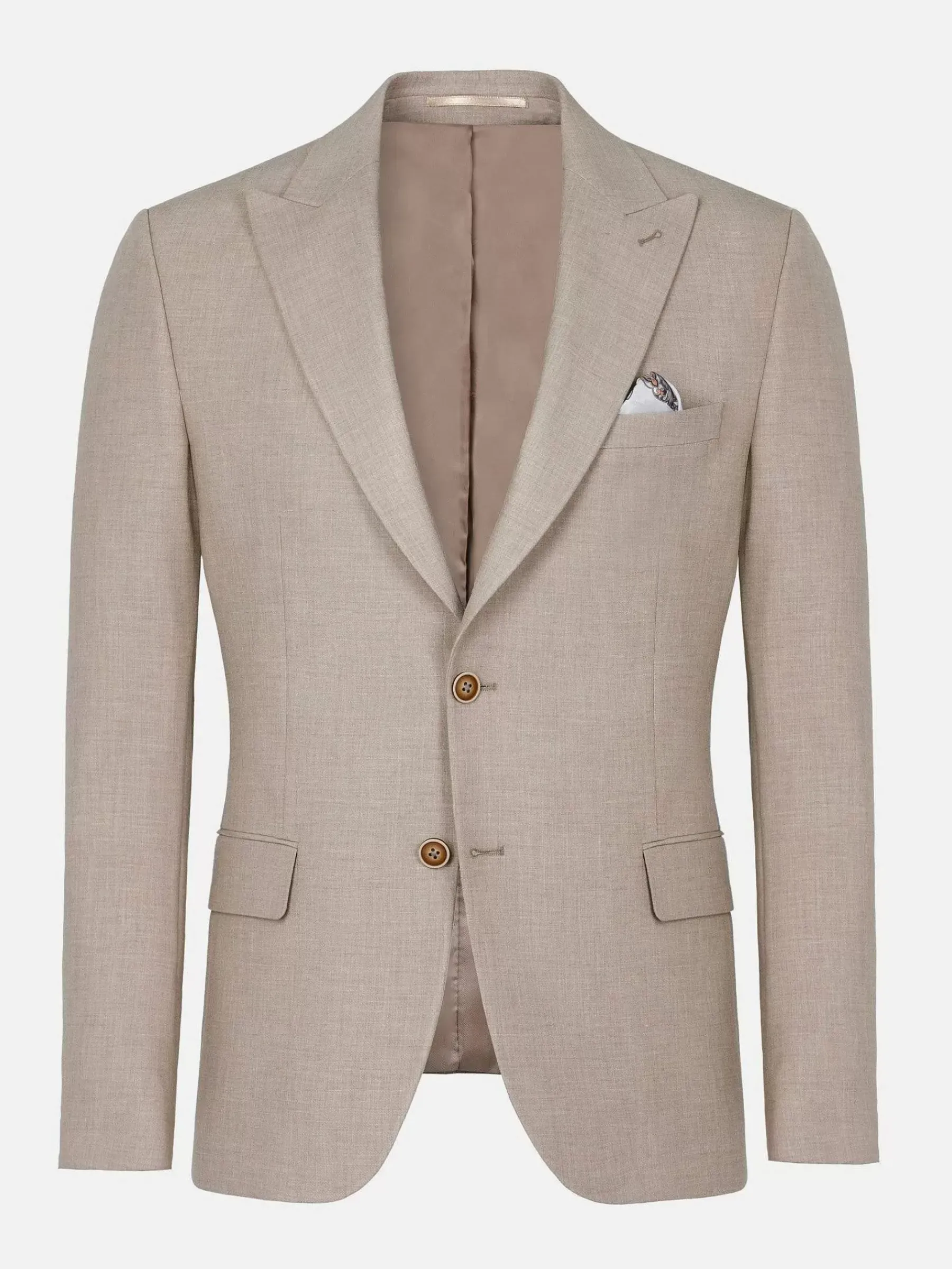 Wam Denim Colberts<Araya Peak Lapel Single Breast Beige Suit Blazer