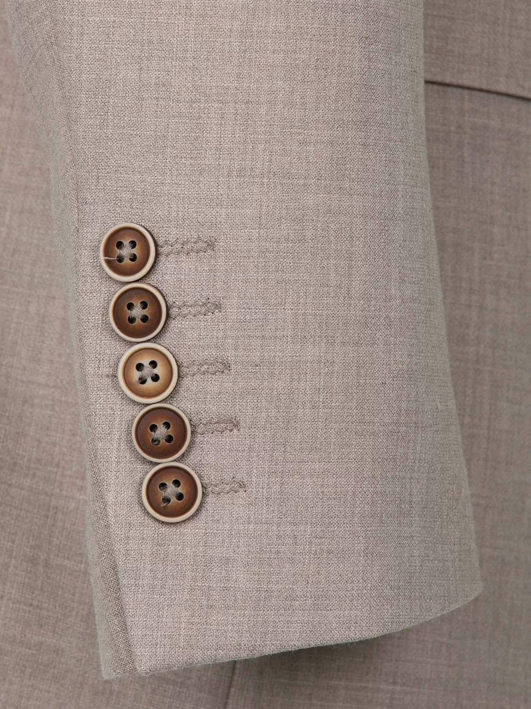 Wam Denim Colberts<Araya Peak Lapel Single Breast Beige Suit Blazer