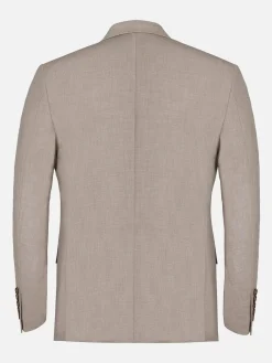 Wam Denim Araya Peak Lapel Single Breast Beige Suit Blazer| Colberts