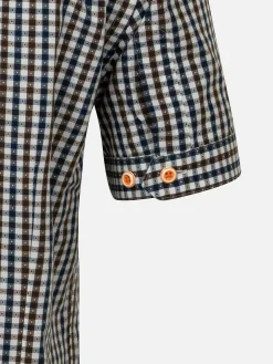 Wam Denim Overhemd Korte Mouwen<Asher Tailored Fit White Brown Overhemd