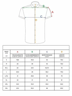 Wam Denim Asher Tailored Fit White Green Overhemd| Overhemd Korte Mouwen
