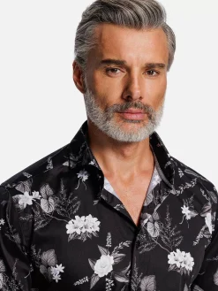 Wam Denim Astoria Floral Black Overhemd Lange Mouw| Overhemd Lange Mouwen