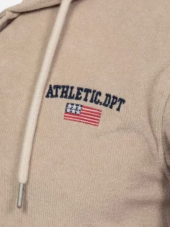 Wam Denim Avery Full Zipped Beige Hoodie Shorts Set| Sweaters