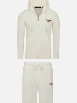 Wam Denim Sweaters<Avery Full Zipped White Hoodie Shorts Set