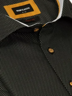 Wam Denim Bentley Regular Fit Black Overhemd| Overhemd Lange Mouwen