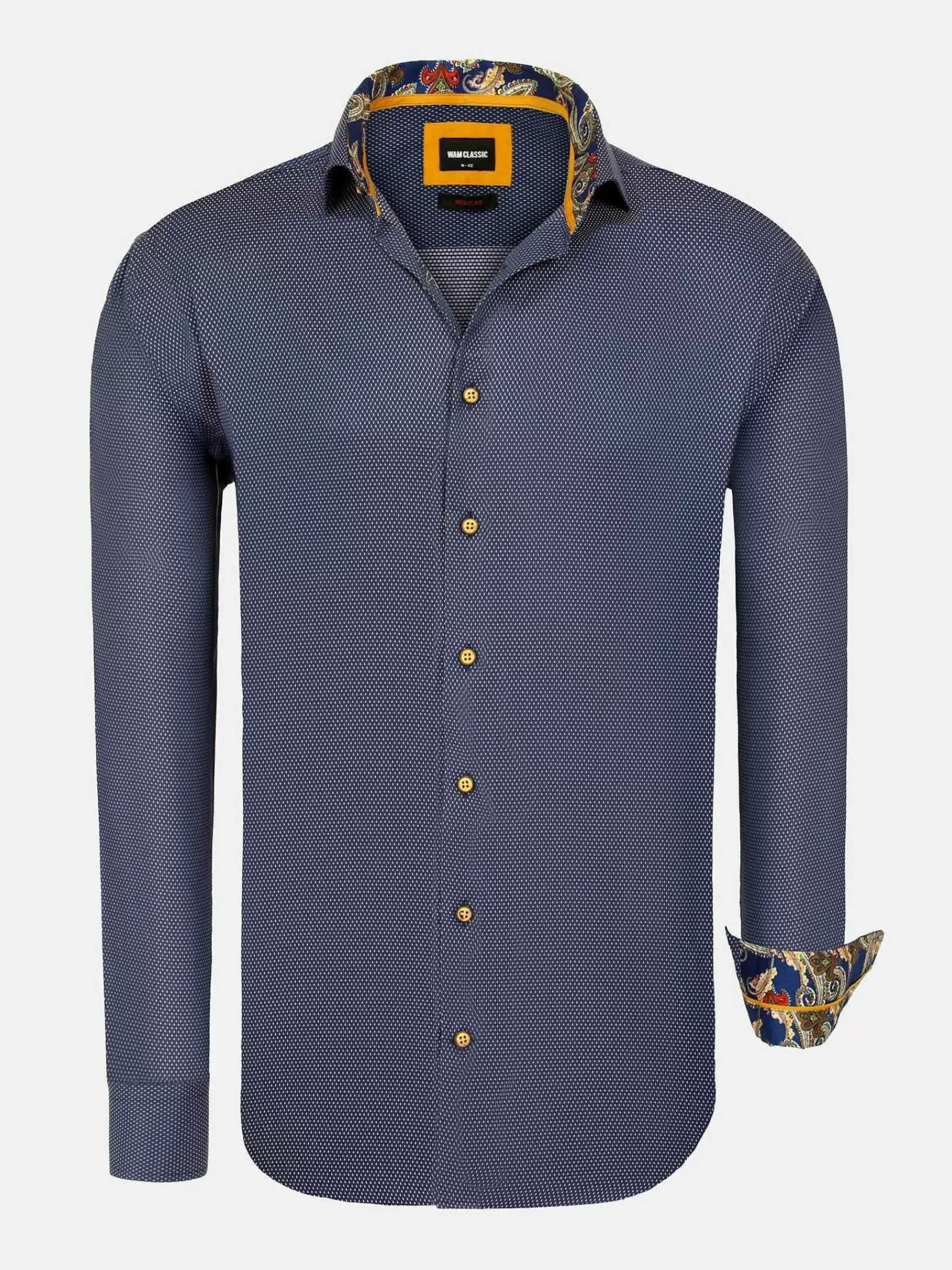 Wam Denim Overhemd Lange Mouwen<Bentley Regular Fit Navy Overhemd