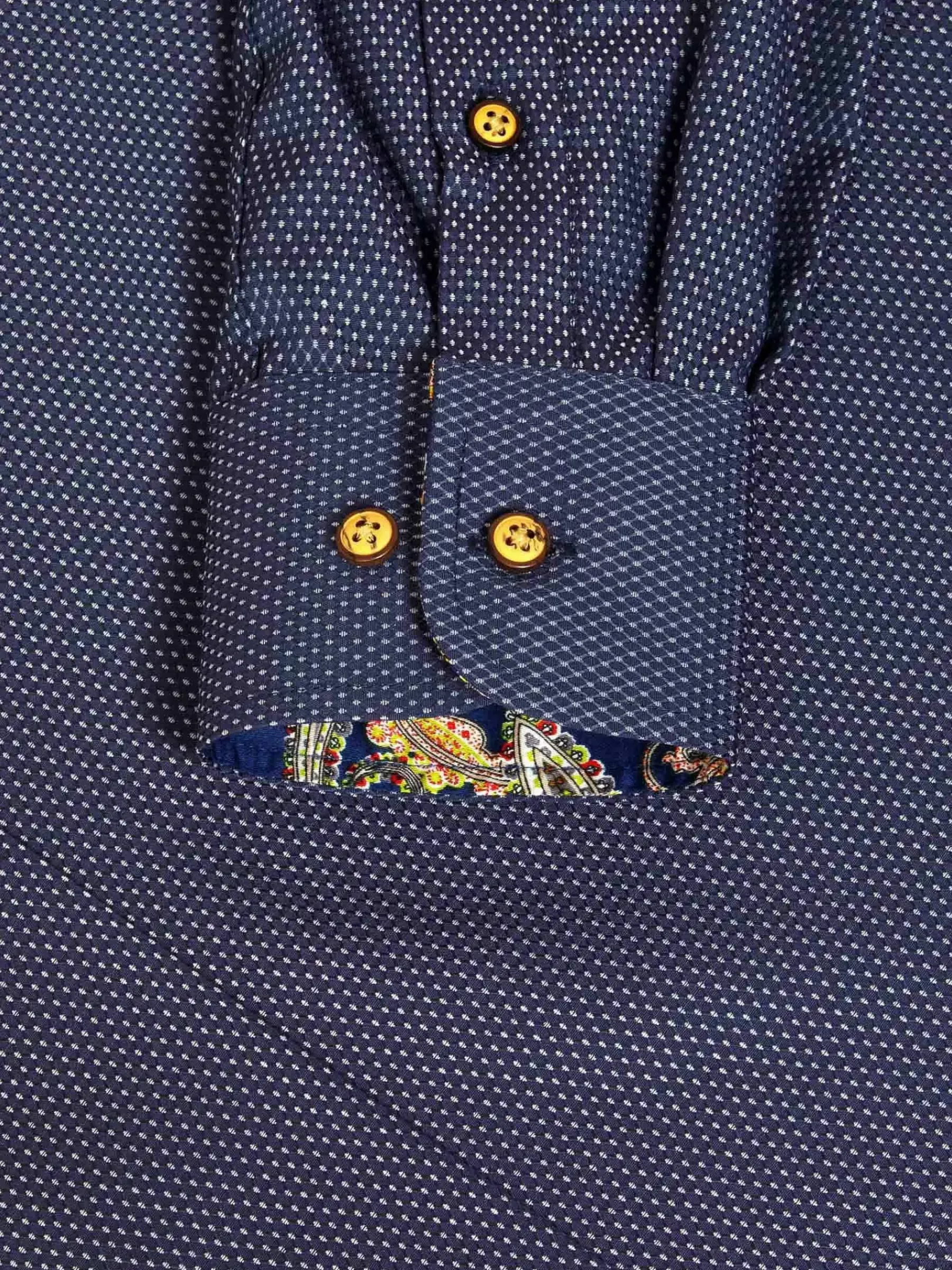 Wam Denim Overhemd Lange Mouwen<Bentley Regular Fit Navy Overhemd