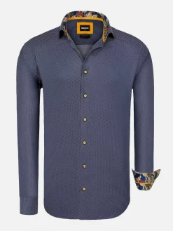 Wam Denim Bentley Regular Fit Navy Overhemd| Overhemd Lange Mouwen