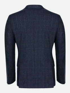 Wam Denim Branco Micro Patterned Navy Blazer| Colberts