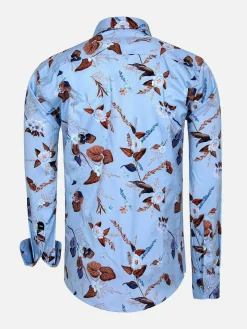 Wam Denim Overhemd Lange Mouwen<Burano Blue Floral Print Overhemd Lange Mouw