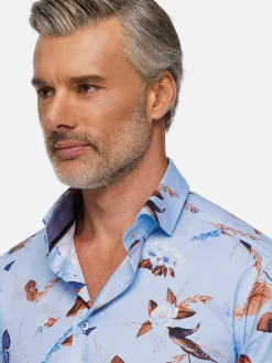 Wam Denim Overhemd Lange Mouwen<Burano Blue Floral Print Overhemd Lange Mouw