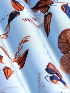 Wam Denim Burano Blue Floral Print Overhemd Lange Mouw| Overhemd Lange Mouwen