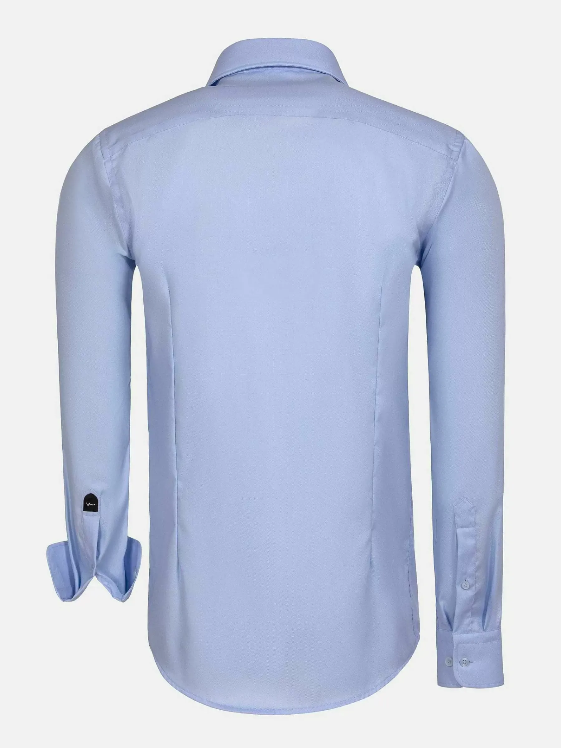 Wam Denim Overhemd Lange Mouwen<Burgos Solid Blue Overhemd Longe Mouw