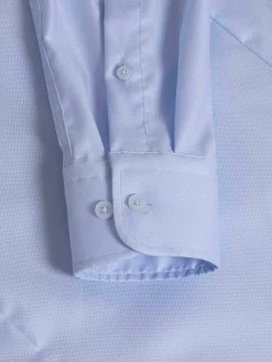 Wam Denim Overhemd Lange Mouwen<Burgos Solid Blue Overhemd Longe Mouw