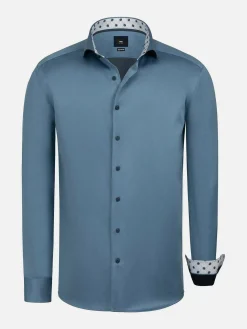 Wam Denim Caesar Light Indigo Overhemd| Overhemd Lange Mouwen