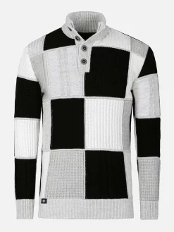 Wam Denim Cambridge Pattern Black White Truien| Truien