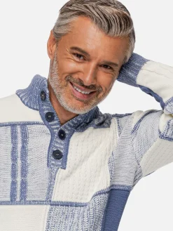 Wam Denim Cambridge Pattern Blue White Truien| Truien