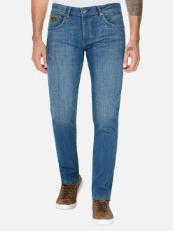 Wam Denim Carinal Mini Check Slim Fit Navy Jeans| Jeans