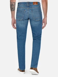 Wam Denim Carinal Mini Check Slim Fit Navy Jeans| Jeans