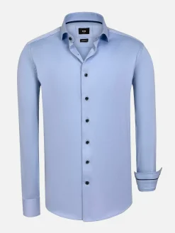 Wam Denim Catalina Blue Solid Overhemd Lange Mouw| Overhemd Lange Mouwen