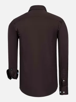 Wam Denim Catalina Brown Solid Overhemd Lange Mouw| Overhemd Lange Mouwen