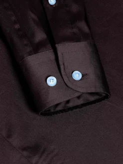 Wam Denim Catalina Brown Solid Overhemd Lange Mouw| Overhemd Lange Mouwen