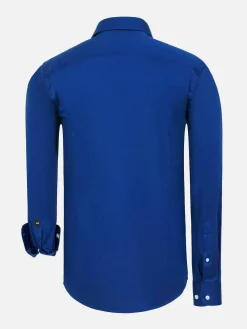 Wam Denim Catalina Light Navy Solid Overhemd Lange Mouw| Overhemd Lange Mouwen