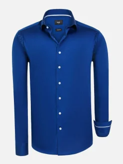 Wam Denim Catalina Light Navy Solid Overhemd Lange Mouw| Overhemd Lange Mouwen