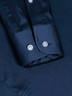 Wam Denim Catalina Navy Solid Overhemd Lange Mouw| Overhemd Lange Mouwen