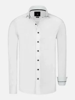 Wam Denim Celestial Tailored Fit White Overhemd Lange Mouw| Overhemd Lange Mouwen