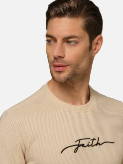 Wam Denim Dambas Signature Crew Neck T-Shirt Beige| T-Shirts
