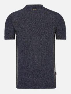 Wam Denim T-Shirts<Dirkous V-Neck Button Down Navy T-Shirt