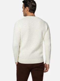 Wam Denim Dover Slim Fit V-Neck Off-White Truien| Truien