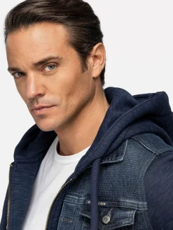 Wam Denim Echten Slim Fit Hoodie Navy Vesten| Vesten