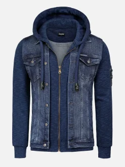 Wam Denim Echten Slim Fit Hoodie Navy Vesten| Vesten