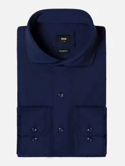 Wam Denim Overhemd Lange Mouwen<Everest Stretched Navy Overhemd Lange Mouw