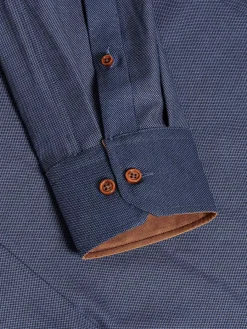 Wam Denim Flers Double Collar Dark Indigo Overhemd Lange Mouw| Overhemd Lange Mouwen