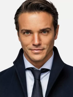 Wam Denim Franklin Widespread Notch Collar Dark Navy Manteljassen| Manteljassen