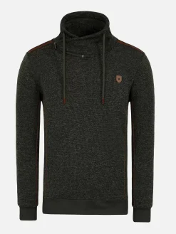 Wam Denim Galahad Mock Neck Khaki Sweater| Sweaters