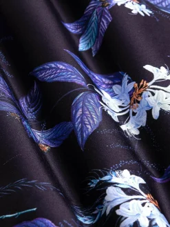 Wam Denim Havana Navy Floral Print Overhemd Lange Mouw| Overhemd Lange Mouwen