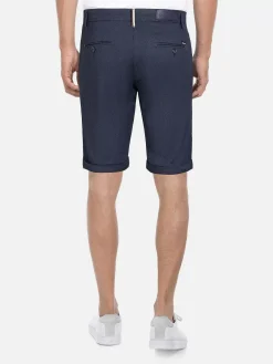 Wam Denim Helvorit Navy Textured Korte Broek| Shorts