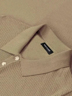 Wam Denim Polo'S<Henry Pique Knit Brown Polo