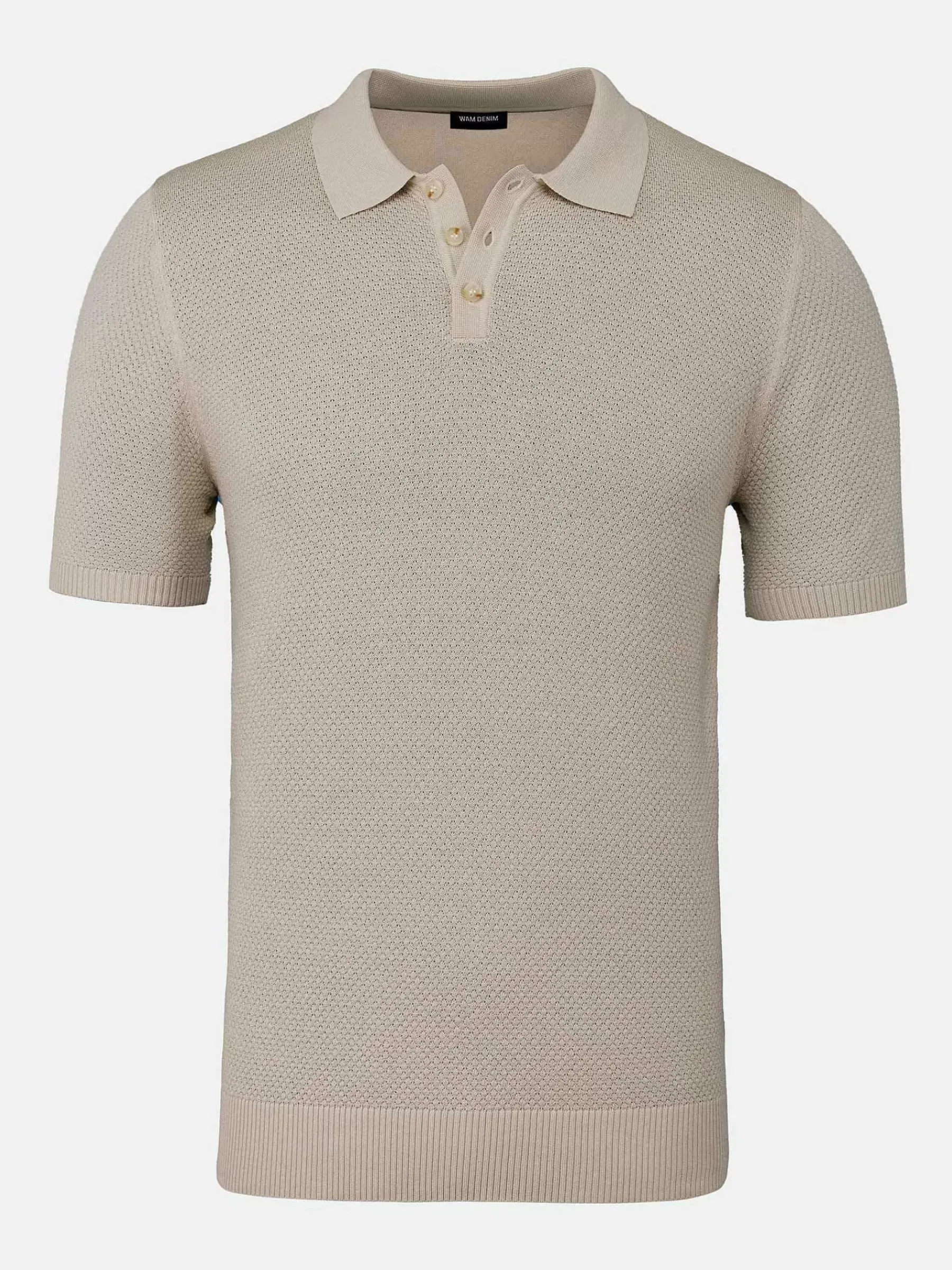 Wam Denim Polo'S<Henry Pique Knit Light Beige Polo