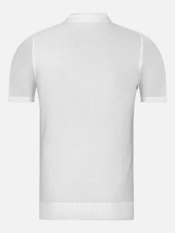 Wam Denim Henry Pique Knit White Polo| Polo'S