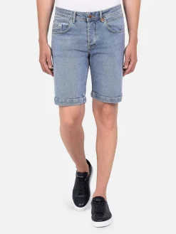 Wam Denim Kerry Solid Blue Regular Fit Denim Short| Shorts