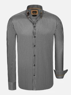 Wam Denim Kevin Regular Fit Black Overhemd| Overhemd Lange Mouwen